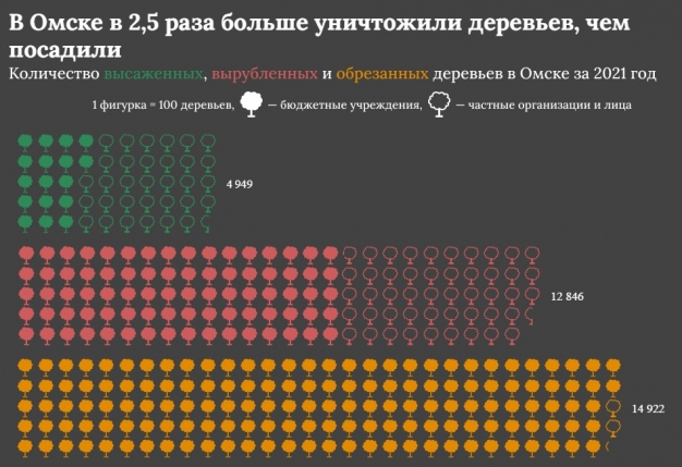 Мэрию Омска обвинили в форсированном уничтожении зеленых насаждений в городе