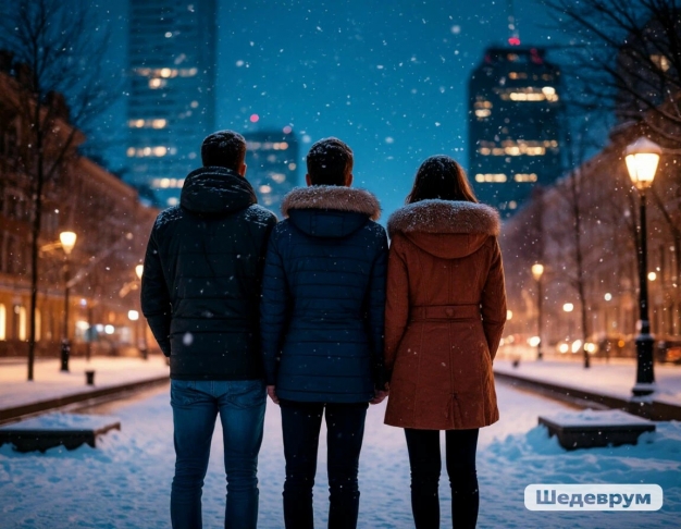 Двое мужчин в этой застывшей реальности — две ипостаси одного одиночества