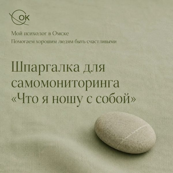 Шпаргалка для самомониторинга «Что я ношу с собой»