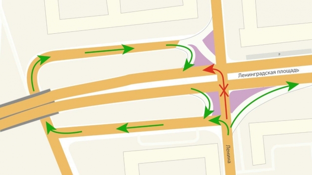 Транспорт на развязке у Ленинградского моста будет двигаться по-новому