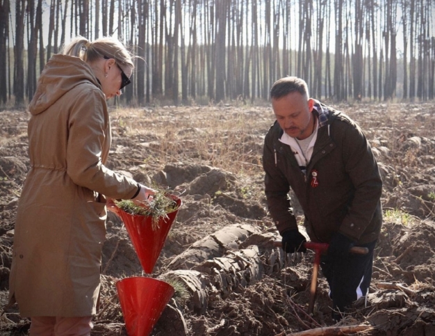 В Красноярке на месте сгоревшего бора заложили новый Сад памяти