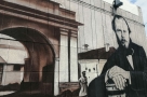 В центре Омска появилось граффити с портретом Достоевского